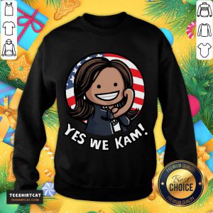 Kamala Harris Strong Girl Yes We Kam American Flag Sweatshirt- Design By Teeshirtcat.com
