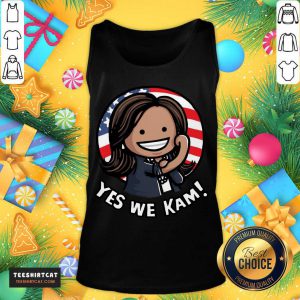 Kamala Harris Strong Girl Yes We Kam American Flag Tank Top- Design By Teeshirtcat.com