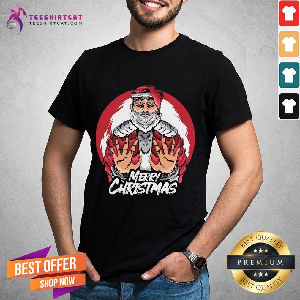 Premium Merry Christmas Santa Claus With White Beard Christmas T-Shirt - Design By Teeshirtcat.com