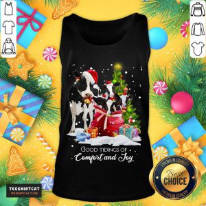 Cows Santa Good Tiding Of Comfort And Joy Merry Christmas Tree Gift Tank Top- Design By Teeshirtcat.com
