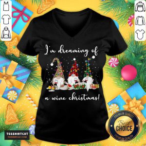 Im Dreaming Of A Wine Christmas Gift V Neck- Design By Teeshirtcat.com