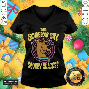 Pretty Kids Scooby Doo Did Somebody Say Scooby Snacks Portrait T-V Neck- Design By Teeshirtcat.com