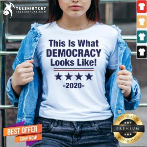 Pretty This Is What Democracy Looks Like V Neck- Design By Teeshirtcat.com