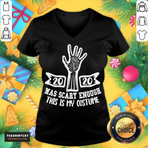Top 2020 Was Scary Enough This Is My Costume V Neck- Design By Teeshirtcat.com