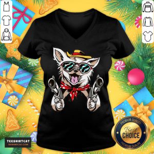 Top Chihuahua Gangster V Neck - Design By Teeshirtcat.com