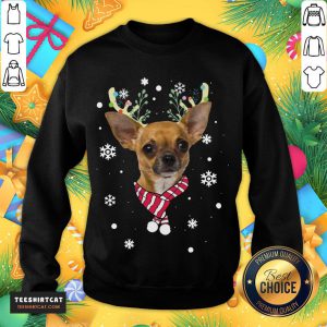 Top Chihuahua Gorgeous Reindeer Christmas Sweatshirt - Design By Teeshirtcat.com