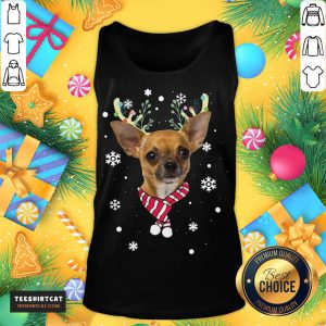 Top Chihuahua Gorgeous Reindeer Christmas Tank Top- Design By Teeshirtcat.com