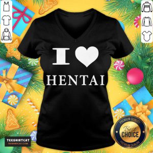 I Love Hentai V Neck- Design By Teeshirtcat.com