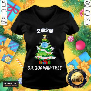 Oh Quaranree 2020 Christmas In Quarantine T-V Neck- Design By Teeshirtcat.com