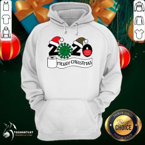 Top Quarantine 2020 Santa Coronavirus Mask Toilet Paper Merry Christmas Hoodie- Design By Teeshirtcat.com