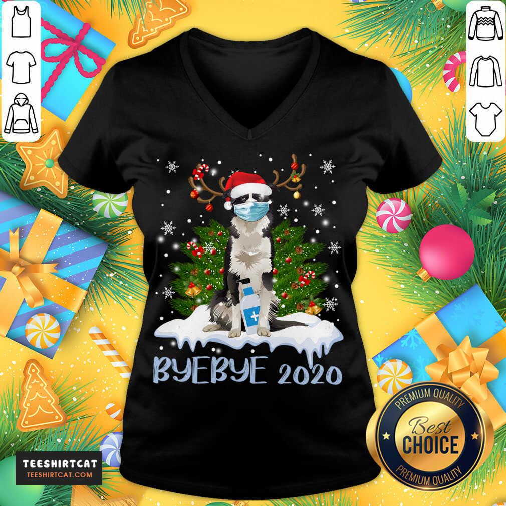 Santa Bernese Mountain Dog Face Mask Bye Bye 2020 Merry Christmas Tree V Neck- Design By Teeshirtcat.com Santa Bernese Mountain Dog Face Mask Bye Bye 2020 Merry Christmas Tree V Neck- Design By Teeshirtcat.com