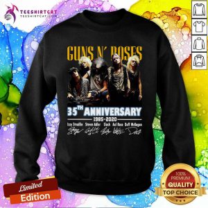 Guns N' Roses 35th Anniversary 1985 2021 Signatures Sweatshirt- Design By Teeshirtcat.com