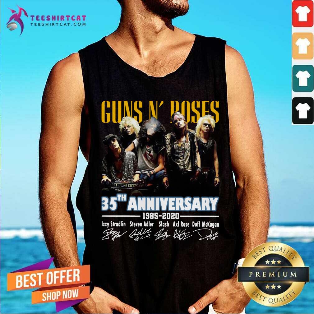 Guns N' Roses 35th Anniversary 1985 2021 Signatures Tank Top- Design By Teeshirtcat.com Guns N' Roses 35th Anniversary 1985 2021 Signatures Tank Top- Design By Teeshirtcat.com