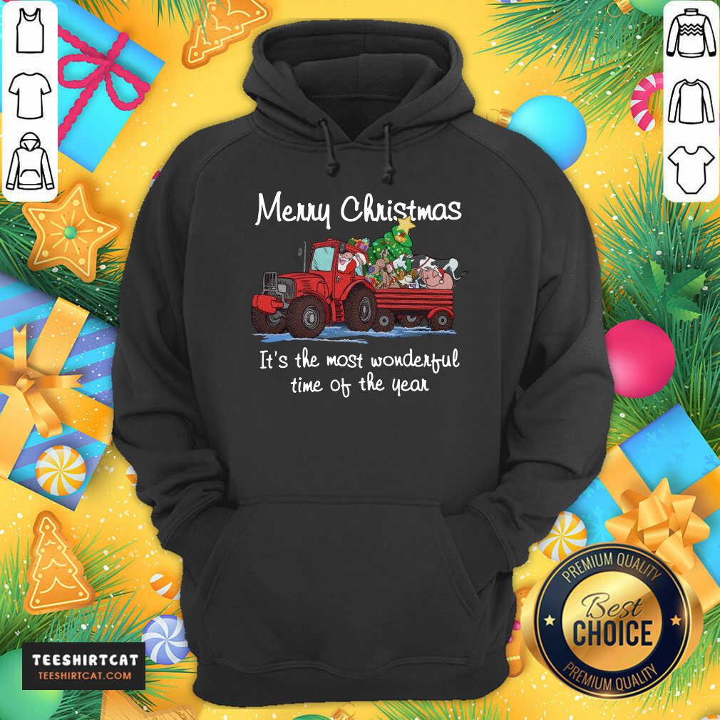 Santa Claus And Animal Merry Christmas It's The Most Wonderful Time Of The Year Hoodie - Design By Teeshirtcat.com Santa Claus And Animal Merry Christmas It's The Most Wonderful Time Of The Year Hoodie - Design By Teeshirtcat.com