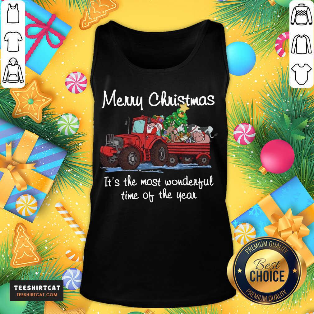 Santa Claus And Animal Merry Christmas It's The Most Wonderful Time Of The Year Tank Top - Design By Teeshirtcat.com Santa Claus And Animal Merry Christmas It's The Most Wonderful Time Of The Year Tank Top - Design By Teeshirtcat.com