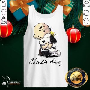 The Peanuts Snoopy Hug Charlie Brown And Woodstock Signature Tank Top- Design By Teeshirtcat.com