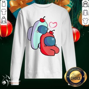 Among Us Game Valentines Day Sweatshirt- Design By Teeshirtcat.com