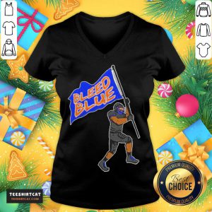 Bs Bleed Blue V Neck- Design By Teeshirtcat.com
