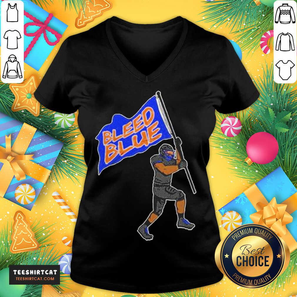 Bs Bleed Blue V Neck- Design By Teeshirtcat.com Bs Bleed Blue V Neck- Design By Teeshirtcat.com