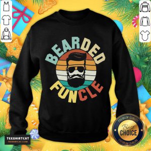 Cool Bearded Funcle Funny Uncle Vintage Retro Sweatshirt- Design By Teeshirtcat.com - Design By Teeshirtcat.com