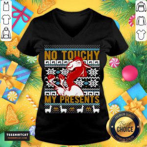 Emperor’s New Groove Kuzco No Touchy Ugly Christmas V Neck- Design By Teeshirtcat.com