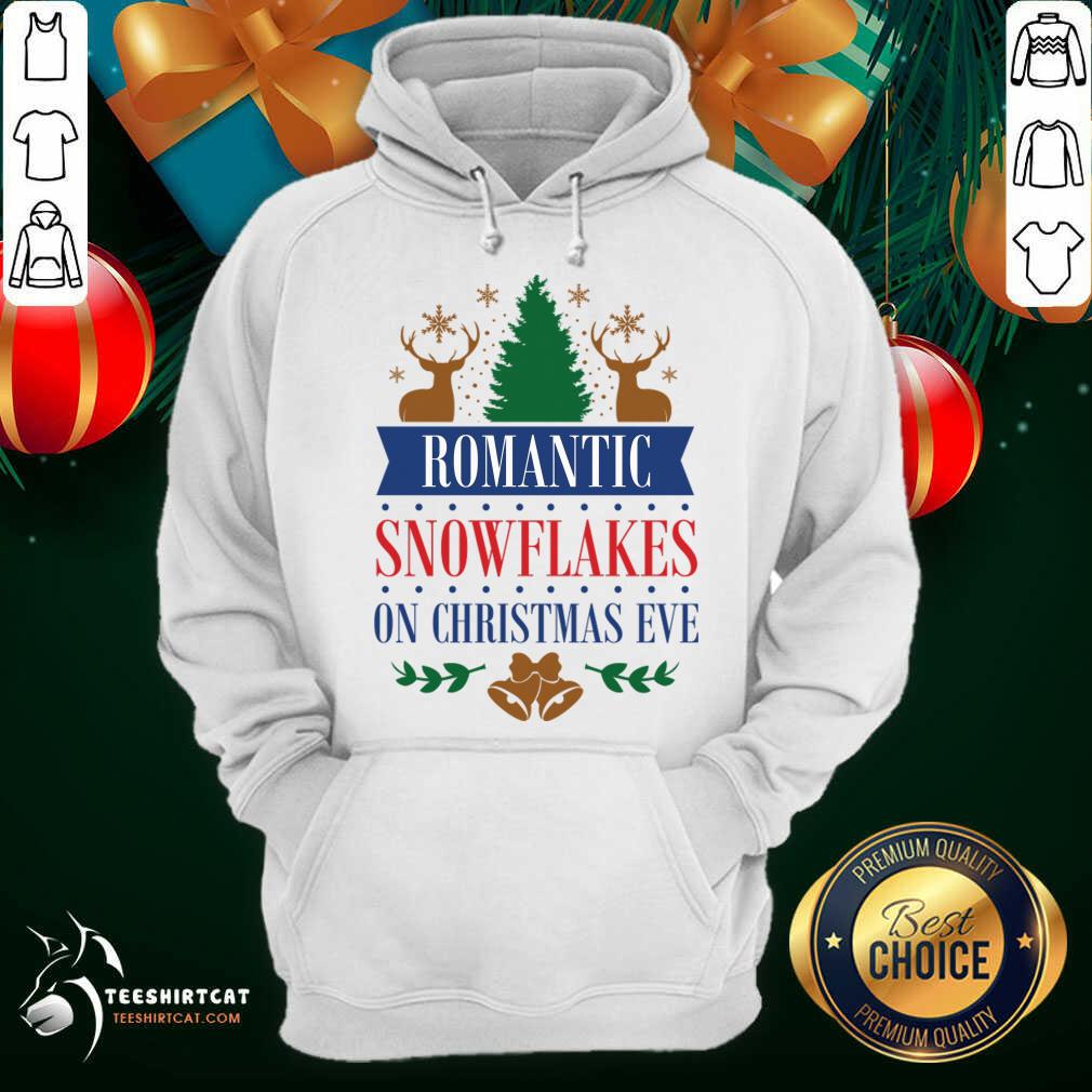 Romantic Snowflakes On Christmas Eve Christmas T-Hoodie - Design By Teeshirtcat.com