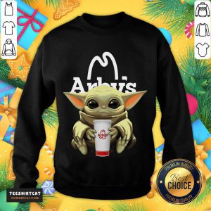 Baby Yoda Hugs Arby'S Sweatshirt- Design By Teeshirtcat.com