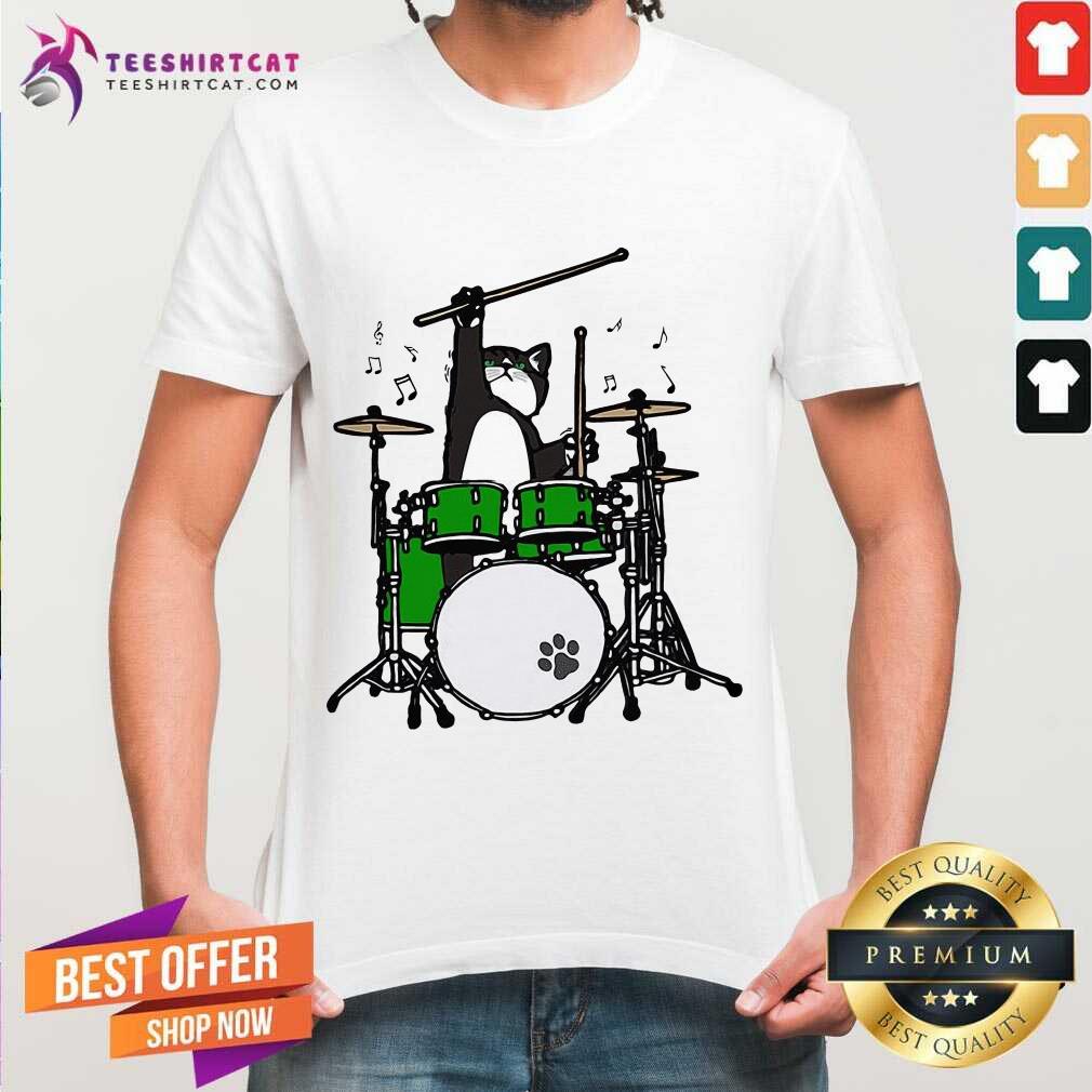 Cat Meow Band And Drum Shirt - Design By Teeshirtcat.com