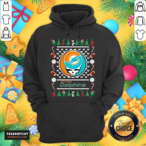 Miami Dolphins Grateful Dead Ugly Christmas Sweater Hoodie- Design By Teeshirtcat.com