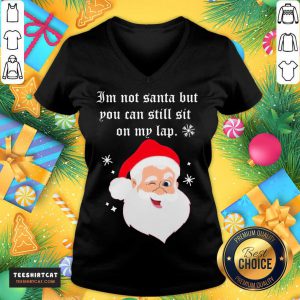 Santa Claus I'm Not Santa But You Can Still Sit On My Lap Christmas V Neck- Design By Teeshirtcat.com