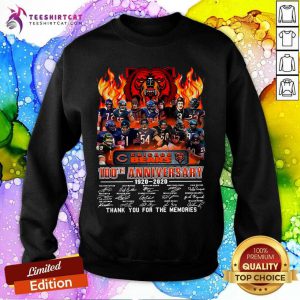 Chicago Bears 100th Anniversary 1920 2020 Signatures Thank You For The Memories Sweatshirt - Design By Teeshirtcat.com