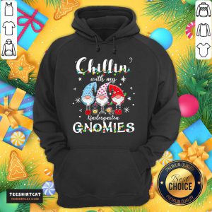 Christmas Santa Gnomies Apparel Chilling With Kindergarten Santa Gnome T-Hoodie- Design By Teeshirtcat.com