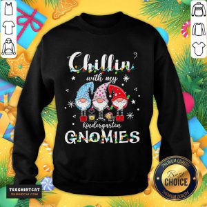 Christmas Santa Gnomies Apparel Chilling With Kindergarten Santa Gnome T-Sweatshirt- Design By Teeshirtcat.com