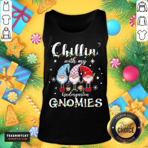 Christmas Santa Gnomies Apparel Chilling With Kindergarten Santa Gnome T-Tank Top- Design By Teeshirtcat.com