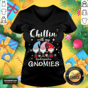 Christmas Santa Gnomies Apparel Chilling With Kindergarten Santa Gnome T-V Neck- Design By Teeshirtcat.com