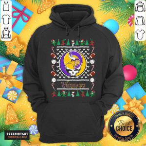 Minnesota Vikings Grateful Dead Ugly Christmas Sweater Hoodie - Design By Teeshirtcat.com