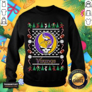 Minnesota Vikings Grateful Dead Ugly Christmas Sweater Sweatshirt - Design By Teeshirtcat.com