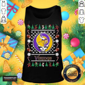 Minnesota Vikings Grateful Dead Ugly Christmas Sweater Tank Top - Design By Teeshirtcat.com