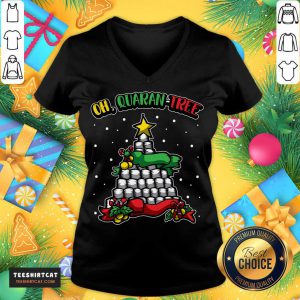 Oh Quaran Tree Christmas Gift Idea Oh Quarantree T-V Neck - Design By Teeshirtcat.com
