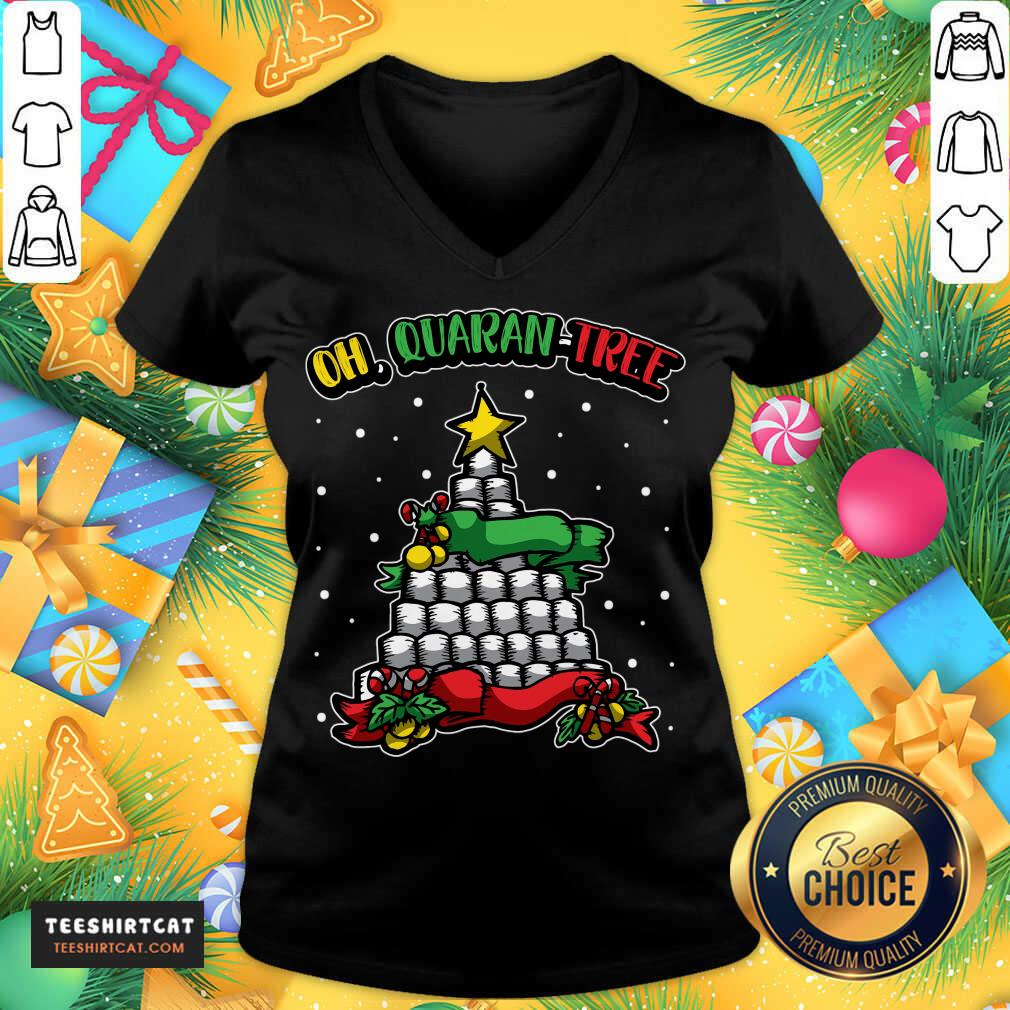 Oh Quaran Tree Christmas Gift Idea Oh Quarantree T-V Neck - Design By Teeshirtcat.com