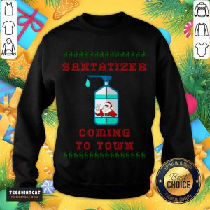 Santa Sanitizer Funny Christmas Santa Funny Christmas Sweater T-Sweatshirt - Design By Teeshirtcat.com