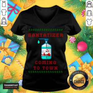 Santa Sanitizer Funny Christmas Santa Funny Christmas Sweater T-V Neck - Design By Teeshirtcat.com