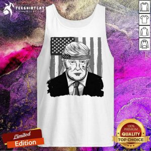 America Ribbon USA Flag Donald Trump 2020 Graphic Tank Top- Design By Teeshirtcat.com