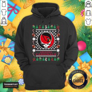 Arizona Cardinals Grateful Dead Ugly Christmas Hoodie - Design By Teeshirtcat.com