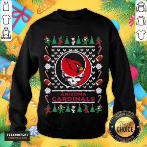 Hot Arizona Cardinals Grateful Dead Ugly Christmas Sweatshirt - Design By Teeshirtcat.com