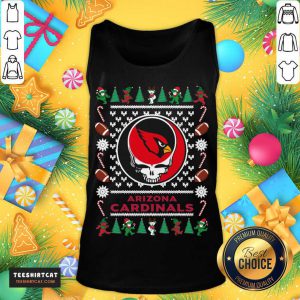 Arizona Cardinals Grateful Dead Ugly Christmas Tank Top - Design By Teeshirtcat.com