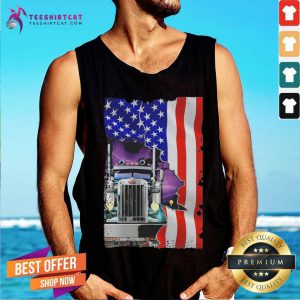 Blood Inside Me Trucker American Flag 2021 Tank Top- Design By Teeshirtcat.com