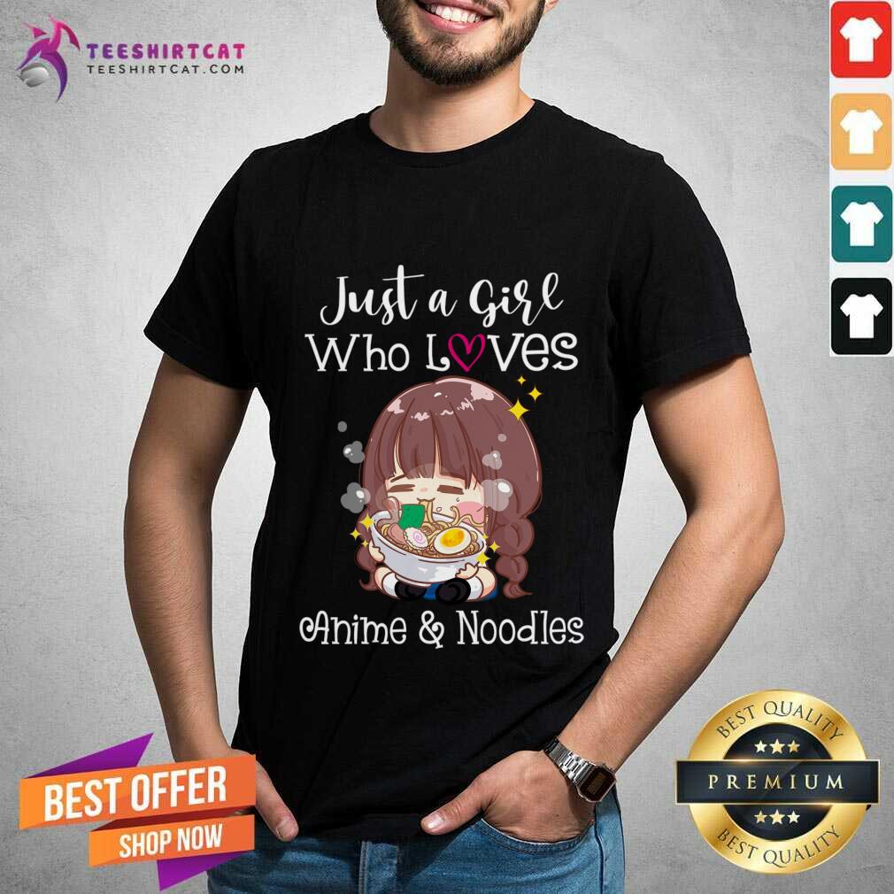 Womens Just A Girl Who Loves Anime Noodles Kawaii Women'S Girl Womens Just A Girl Who Loves Anime No T-Shirt- Design By Teeshirtcat.com