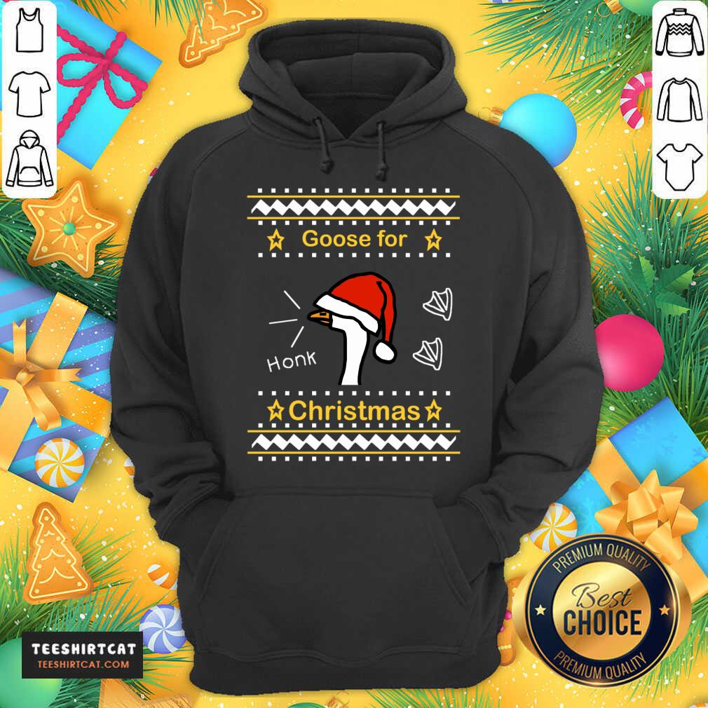 Goose Ugly Christmas Sweater T-Hoodie - Design By Teeshirtcat.com