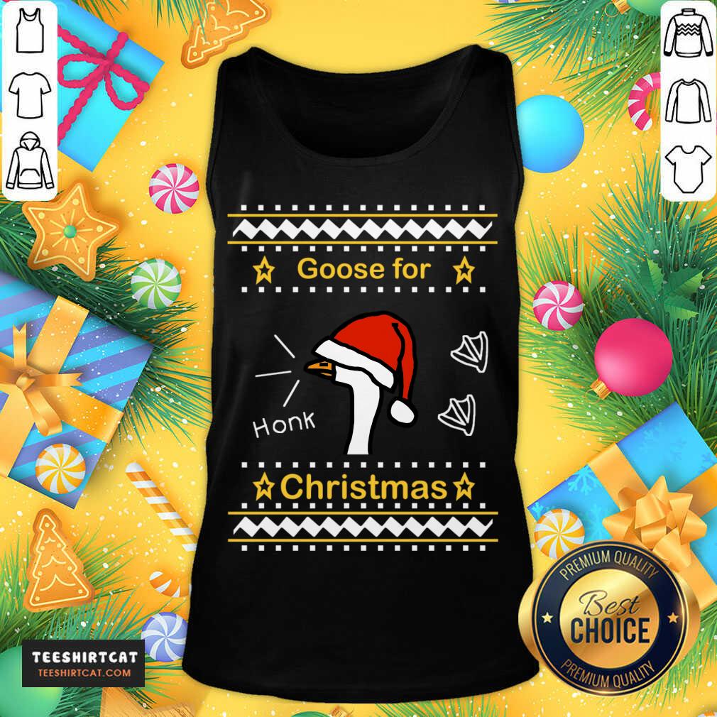 Goose Ugly Christmas Sweater T-Tank Top - Design By Teeshirtcat.com